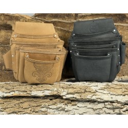 Poche à clous 5 poches large en cuir de bœuf