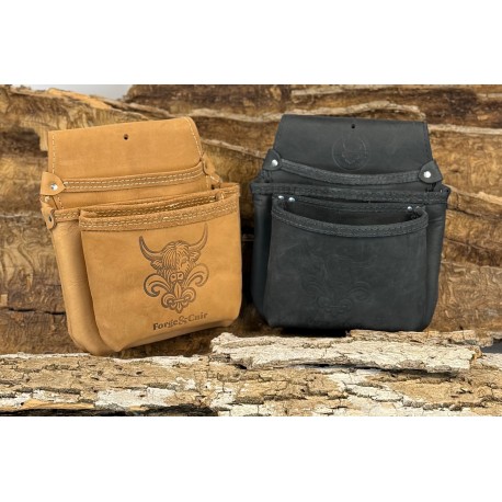 Poche à clous 3 poches en cuir de bœuf