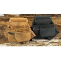 Sac à outils avec porte marteau&tape multi rangement droitier en cuir de bœuf