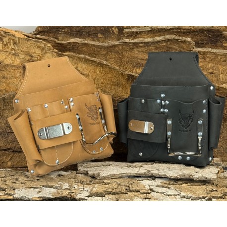 Sac à outils deluxe système intérieur gauché en cuir de bœuf
