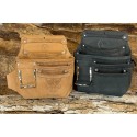 Sac à outils multirangement 5 poches&equerre droitier en cuir de bœuf