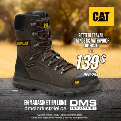 Bottes de travail étanches à l'eau de 8 pouces avec protection en composite, Diagnostic, CAT