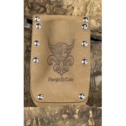 Porte-pince double en cuir de bœuf