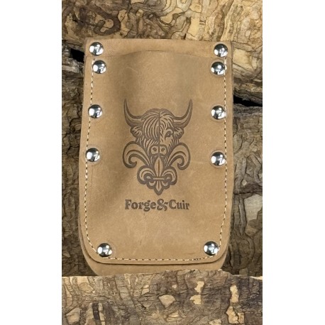 Porte-pince double en cuir de bœuf