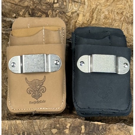 Porte crayon&tape en cuir de bœuf