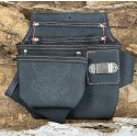 Sac à outils avec porte-marteau & ruban – multi-rangement gaucher en cuir de bœuf *ÉDITION NFR