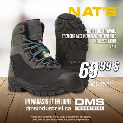 Bottes de travail 8" en cuir avec membrane imperméable 400G ISOLATION