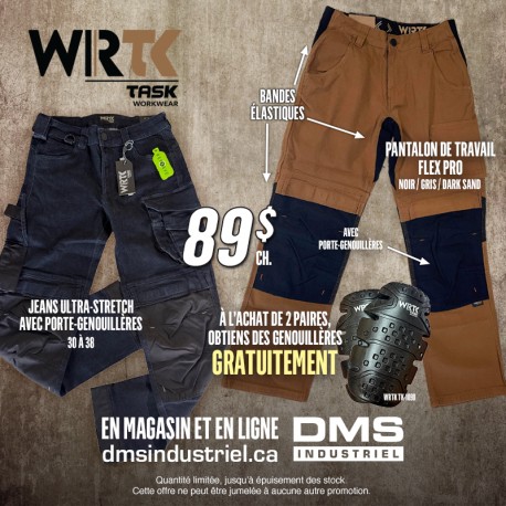 Jeans ultra-stretch avec porte-genouillères